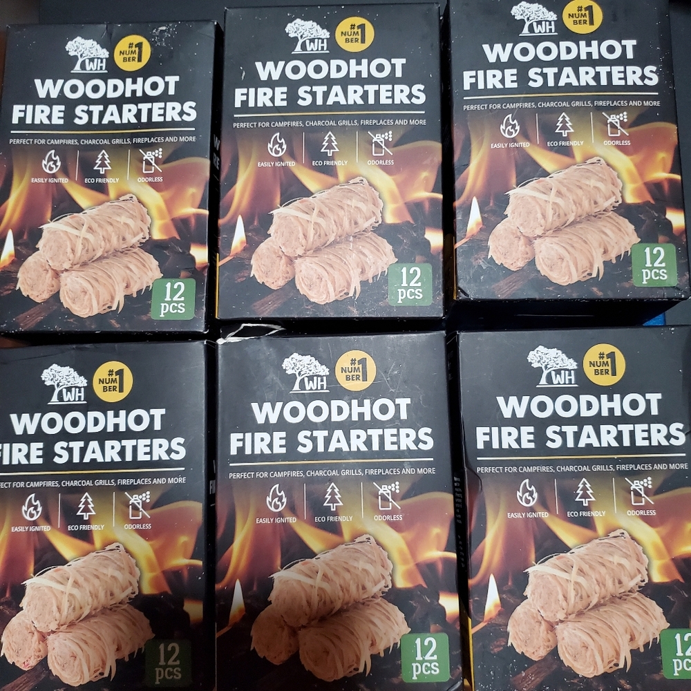 Woodhot Fire Starter 6 BOXES Odorless Tasteless Natural Food Grade Chemical Free